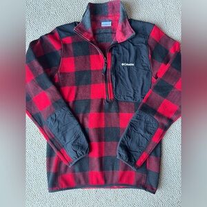 Columbia Red and Black Plaid Pullover